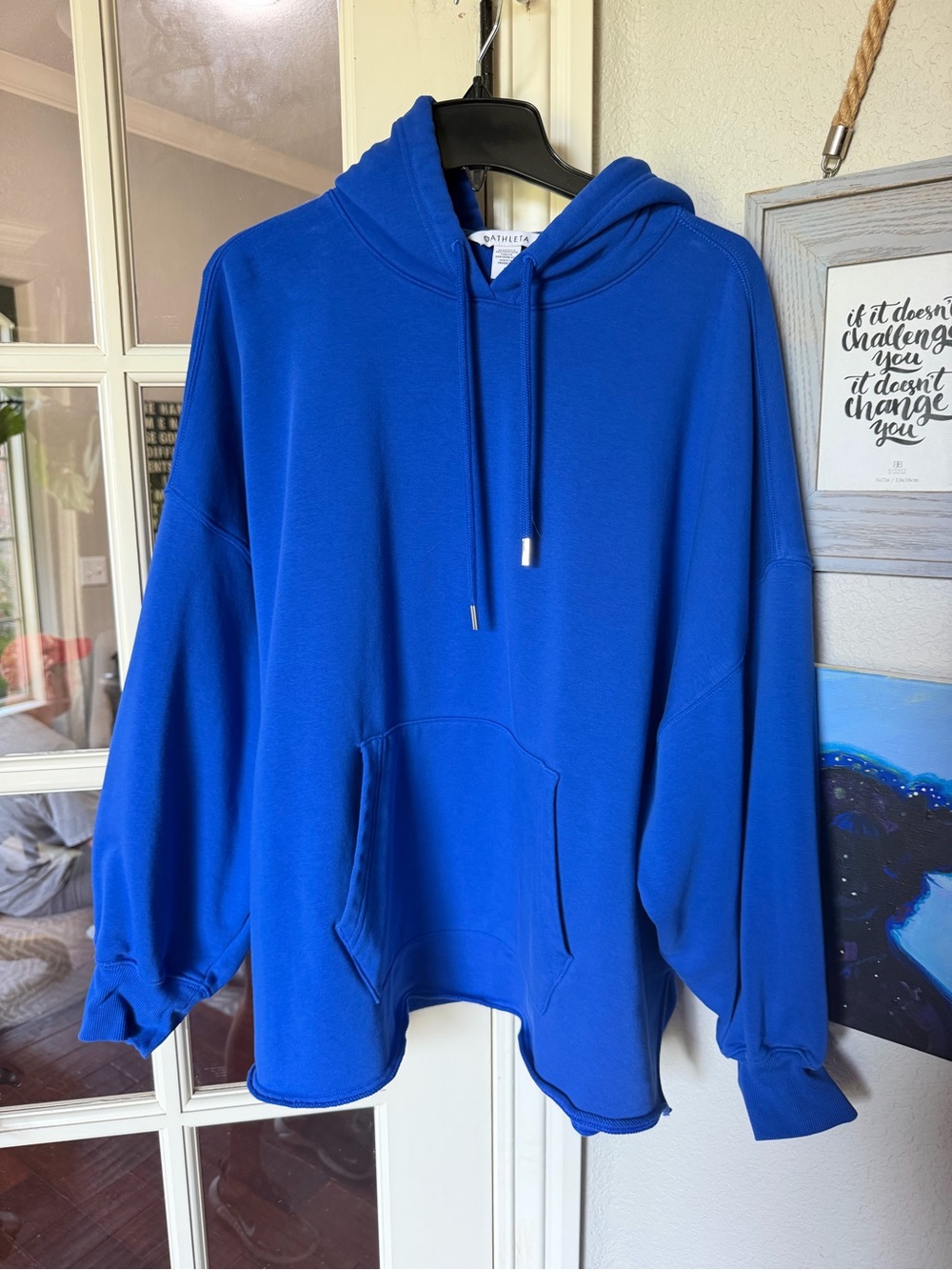 Athleta Oversized Cobalt Blue Hoodie L Royal Blue Sweatshirt